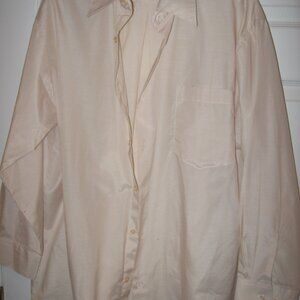 Haband Executive Division Dress Shirt Men's 16.5 Off White w/ Light Stripes